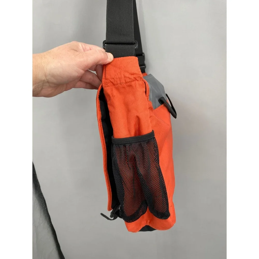 Eddie‎ Bauer Messenger Bag Unisex Orange Grey Crossbody Laptop Travel Utility